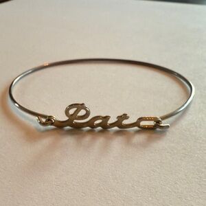 Vintage 70’s Personalized "Pat" Name Cuff Bracelet in silver